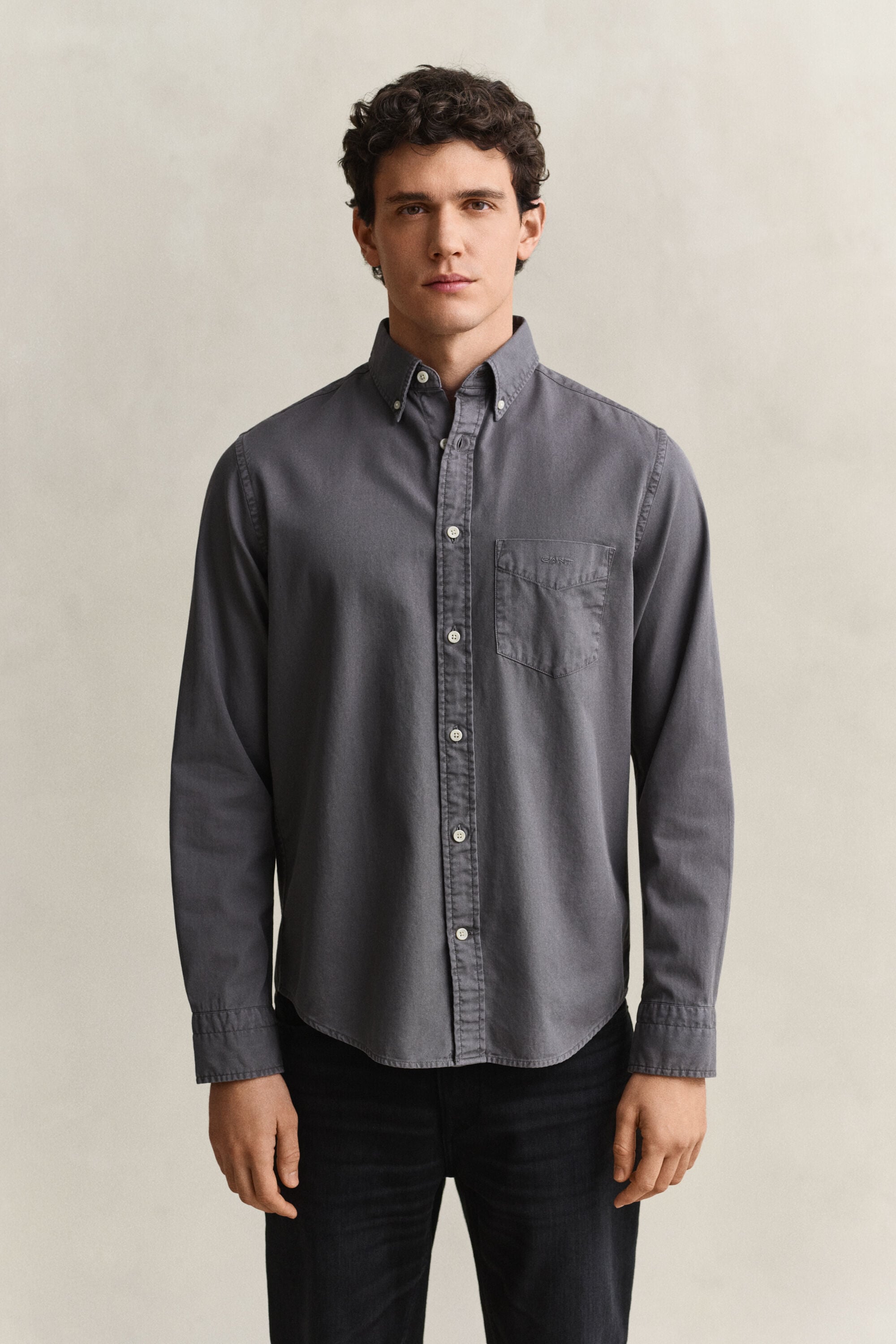 Regular fit skjorte af twill