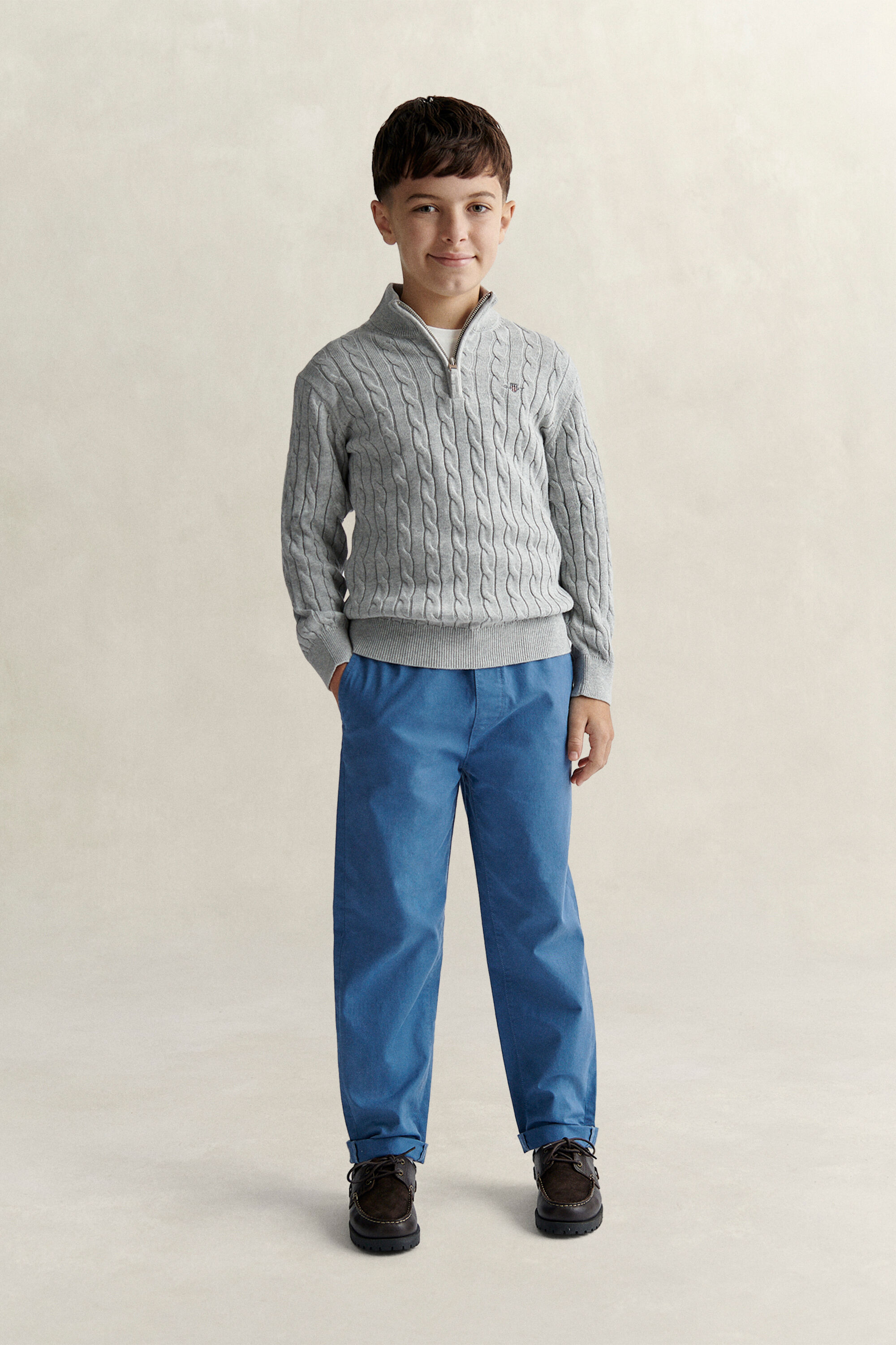 Teen Boys Shield sweater med halv lynlås