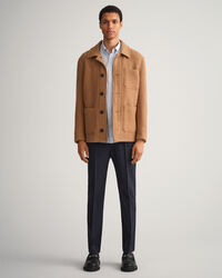 Slim fit tætvævet skjorte