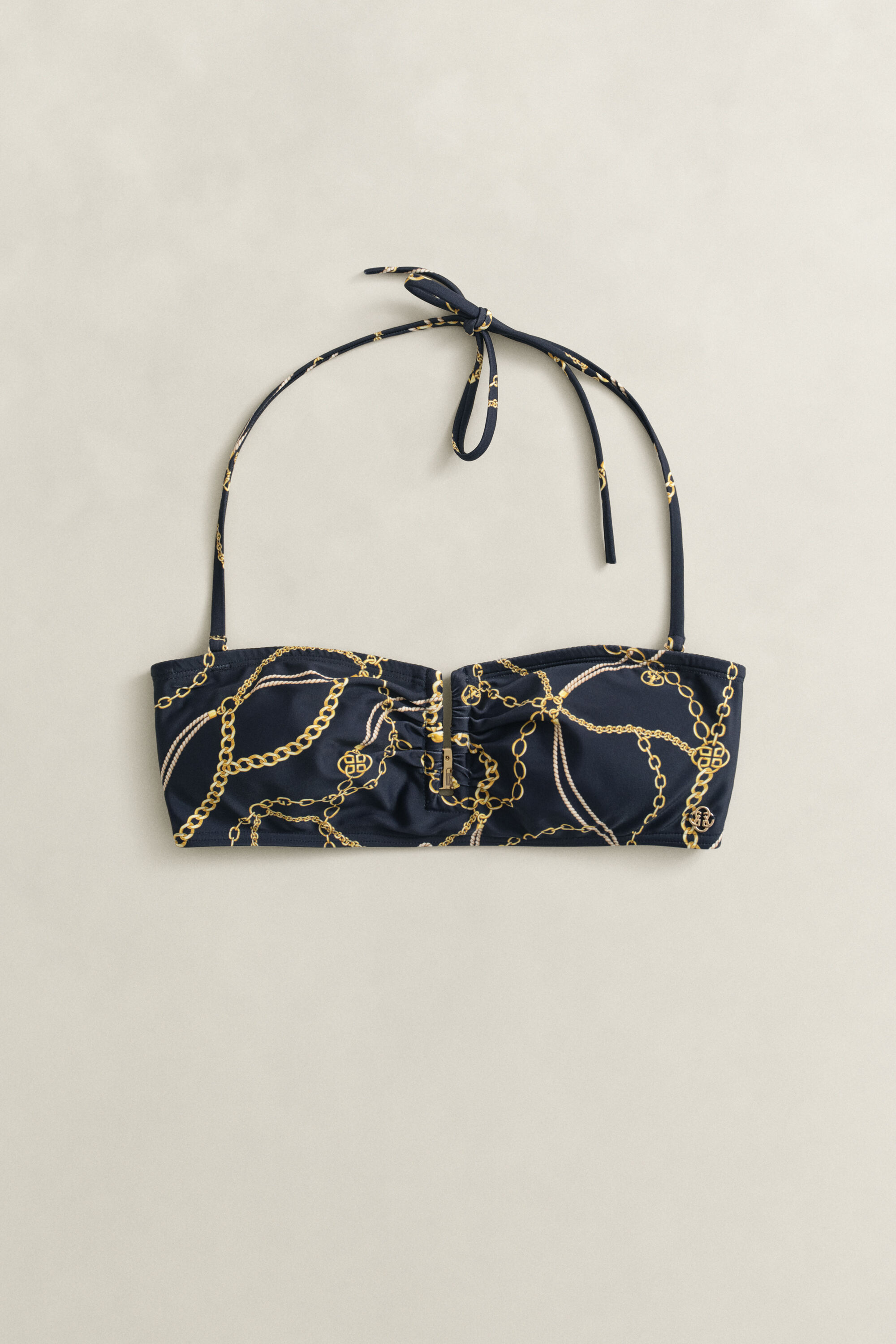 Bandeau-bikinitop med kædetryk