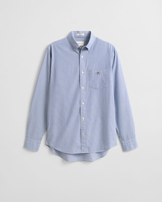 Regular fit klassisk poplin skjorte med bankerstriber