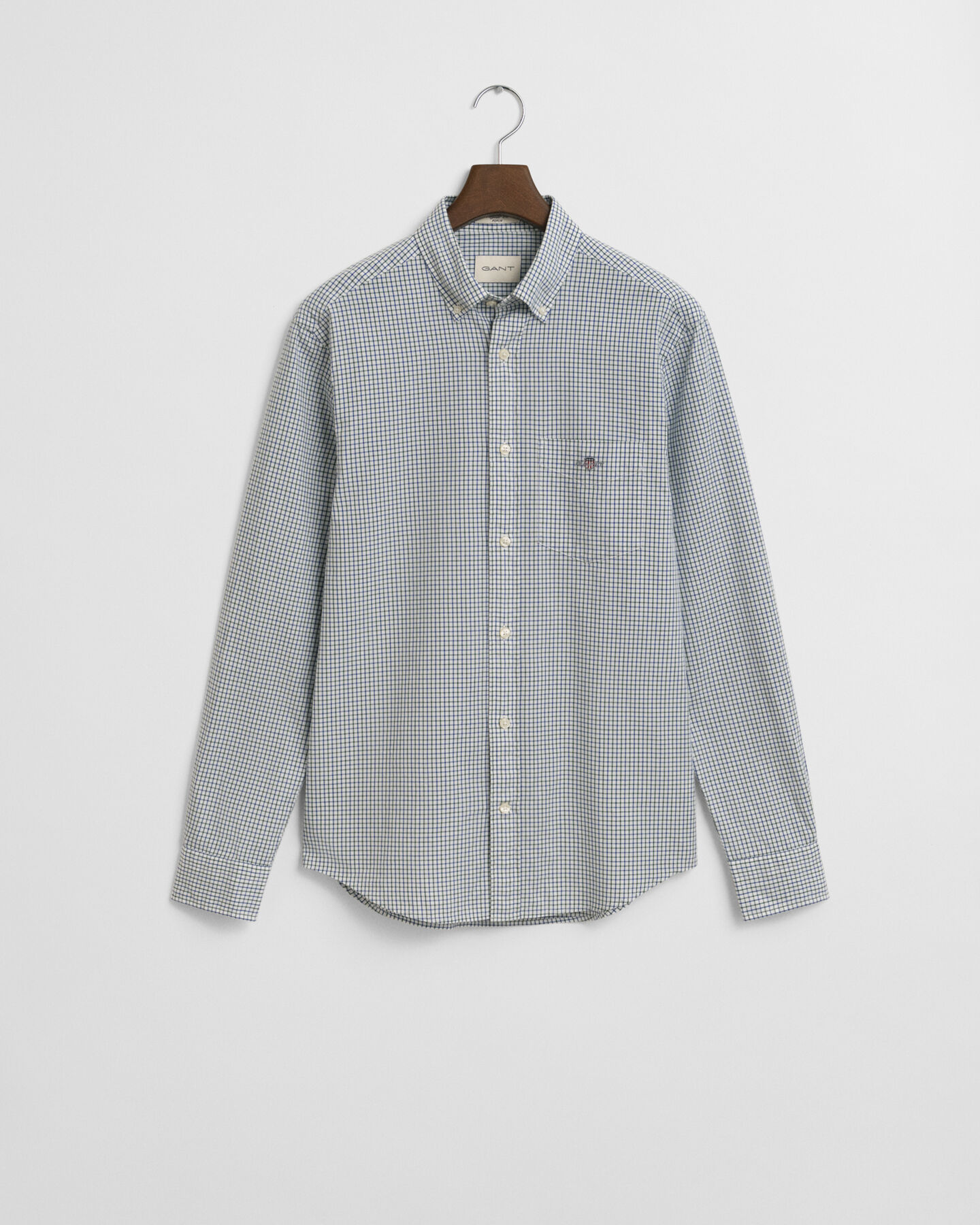 Regular fit klassisk poplin-skjorte med mikrotern