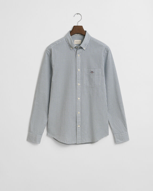 Regular fit klassisk poplin-skjorte med mikrotern