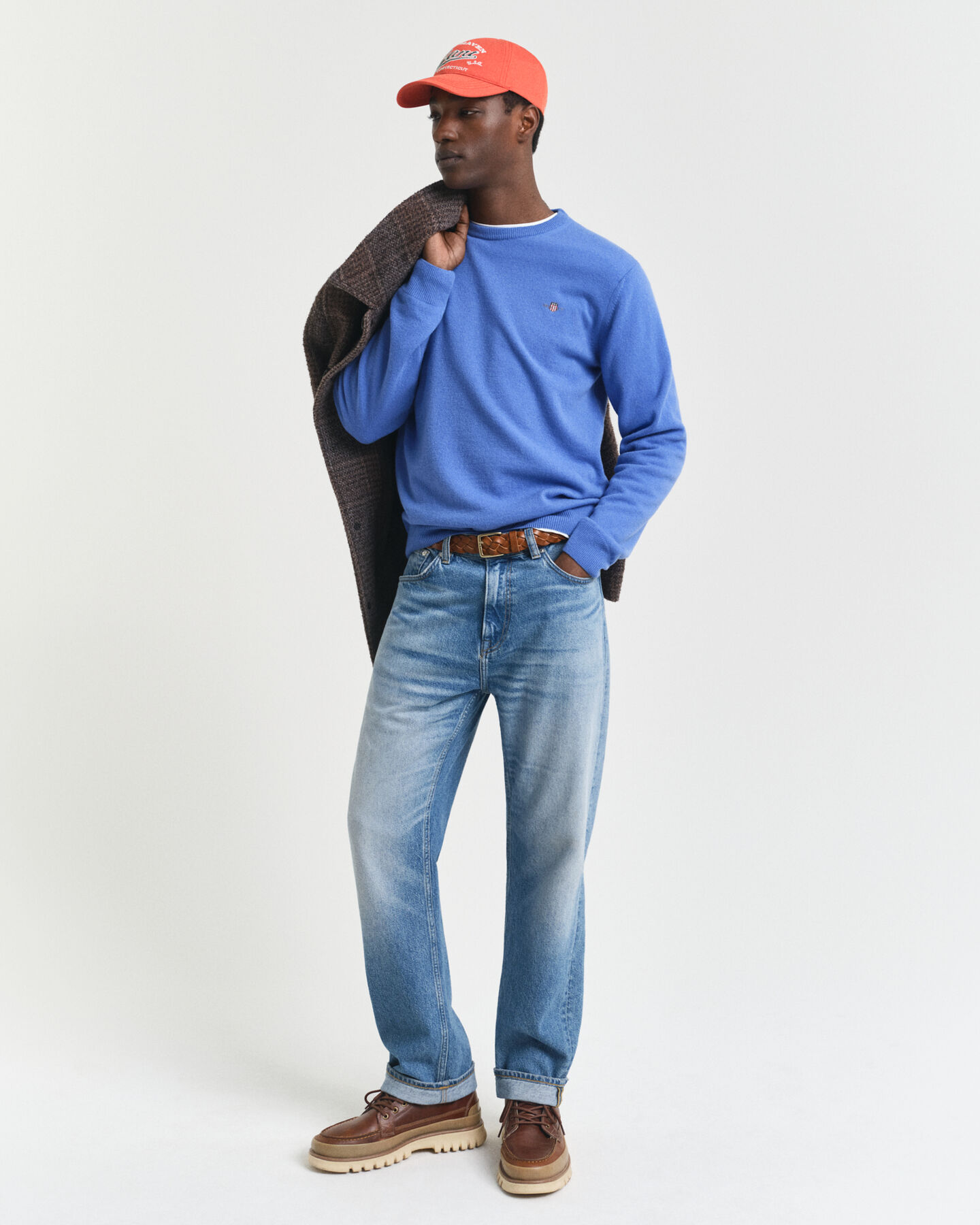 Crewneck sweater i ekstra fin lammeuld