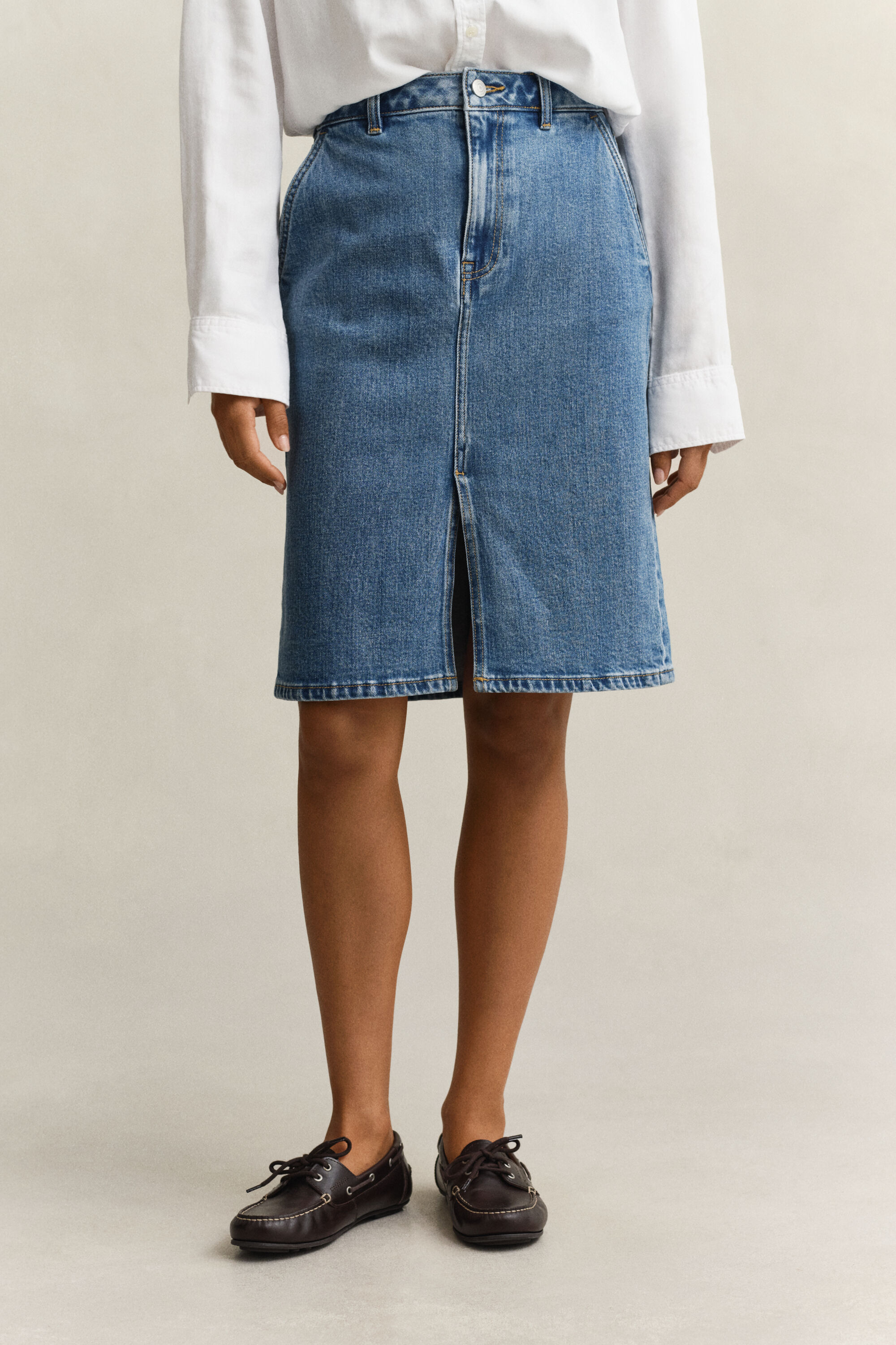 Denim pencil-nederdel