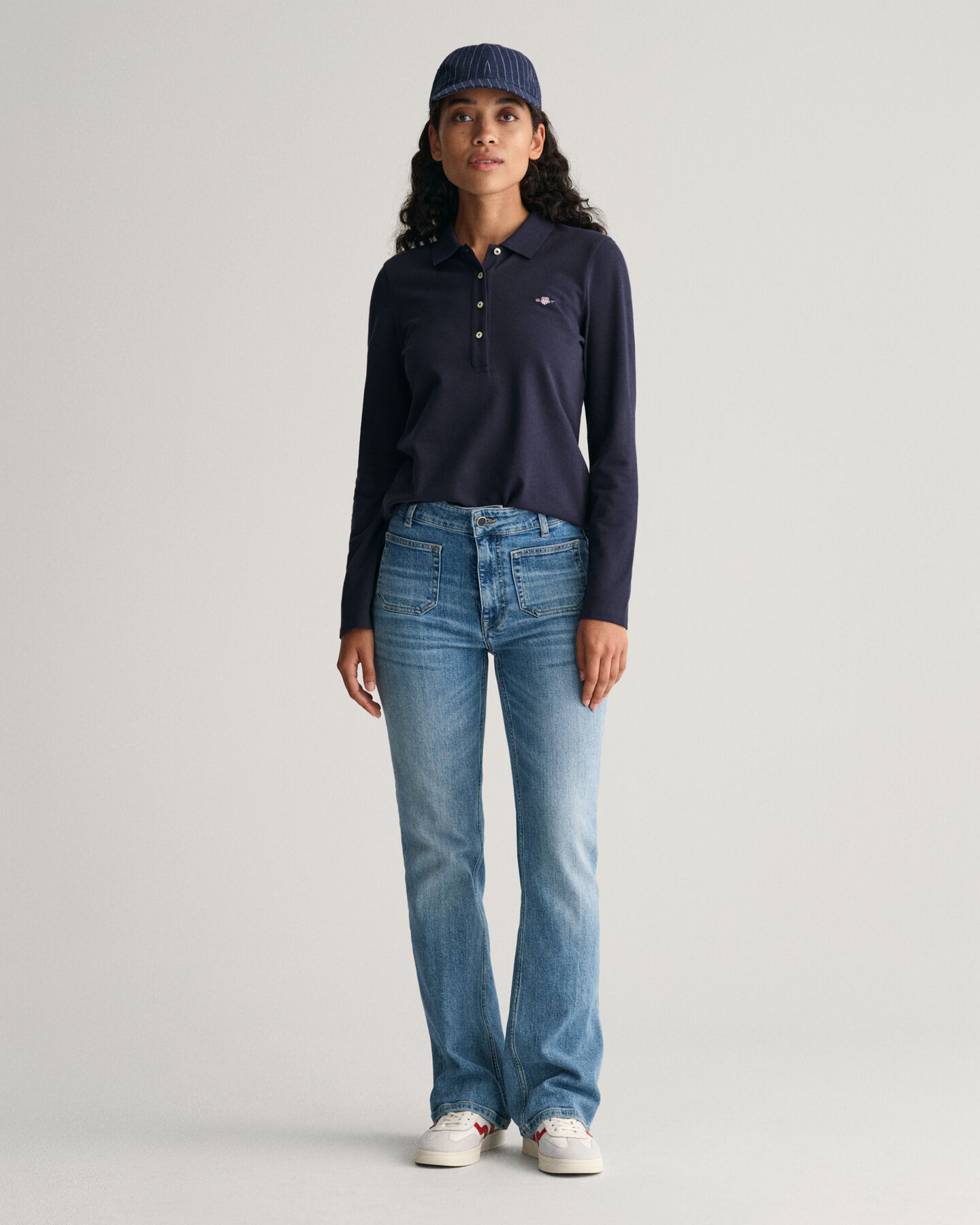 Shield langærmet piqué poloskjorte