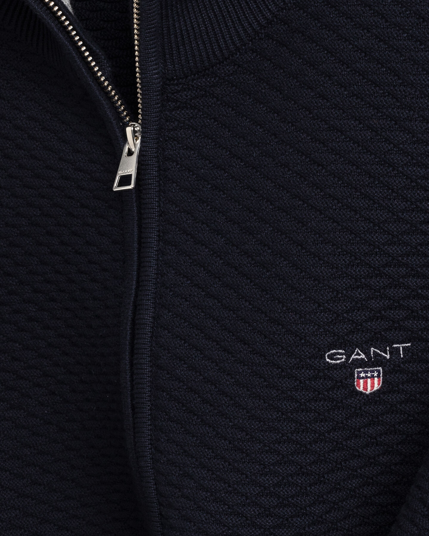 Triangle Texture sweater med lynlås