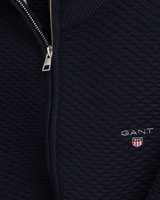 Triangle Texture sweater med lynlås