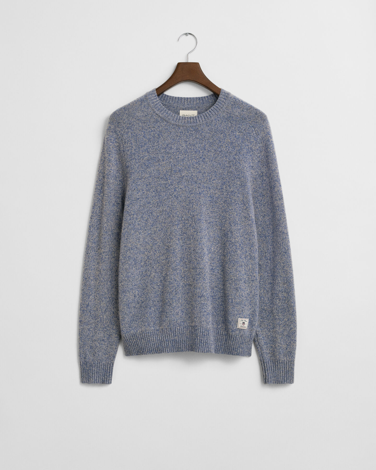 Sweater med crewneck i mouliné uldblanding