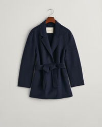 Håndsyet blazer med bælte