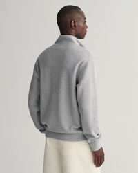 Waffle Texture sweatshirt med halv lynl&aring;s