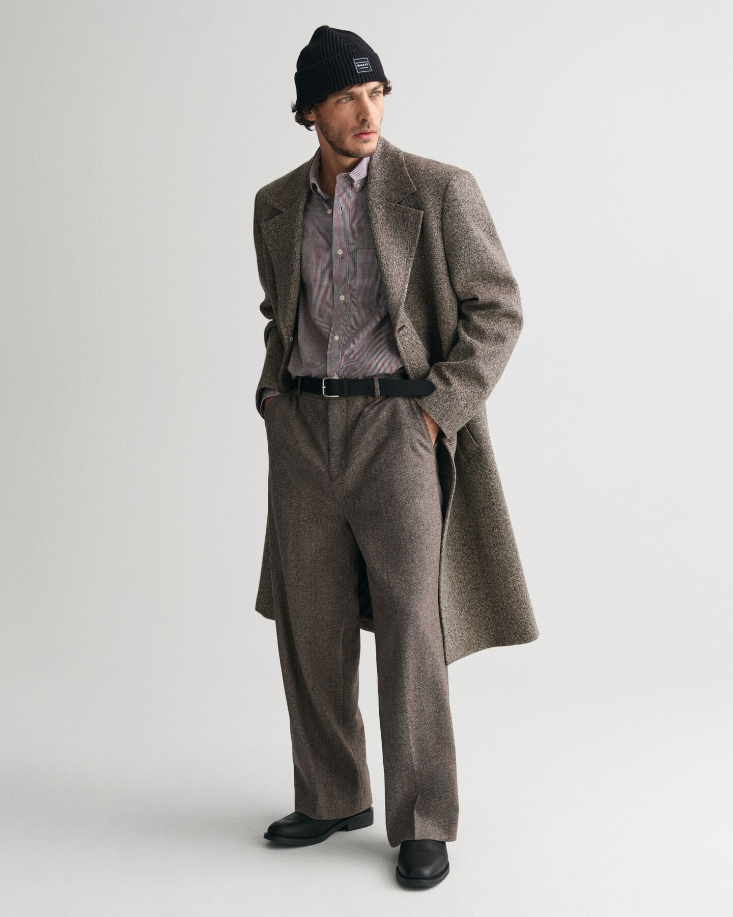 Regular fit Micro gingham poplin skjorte