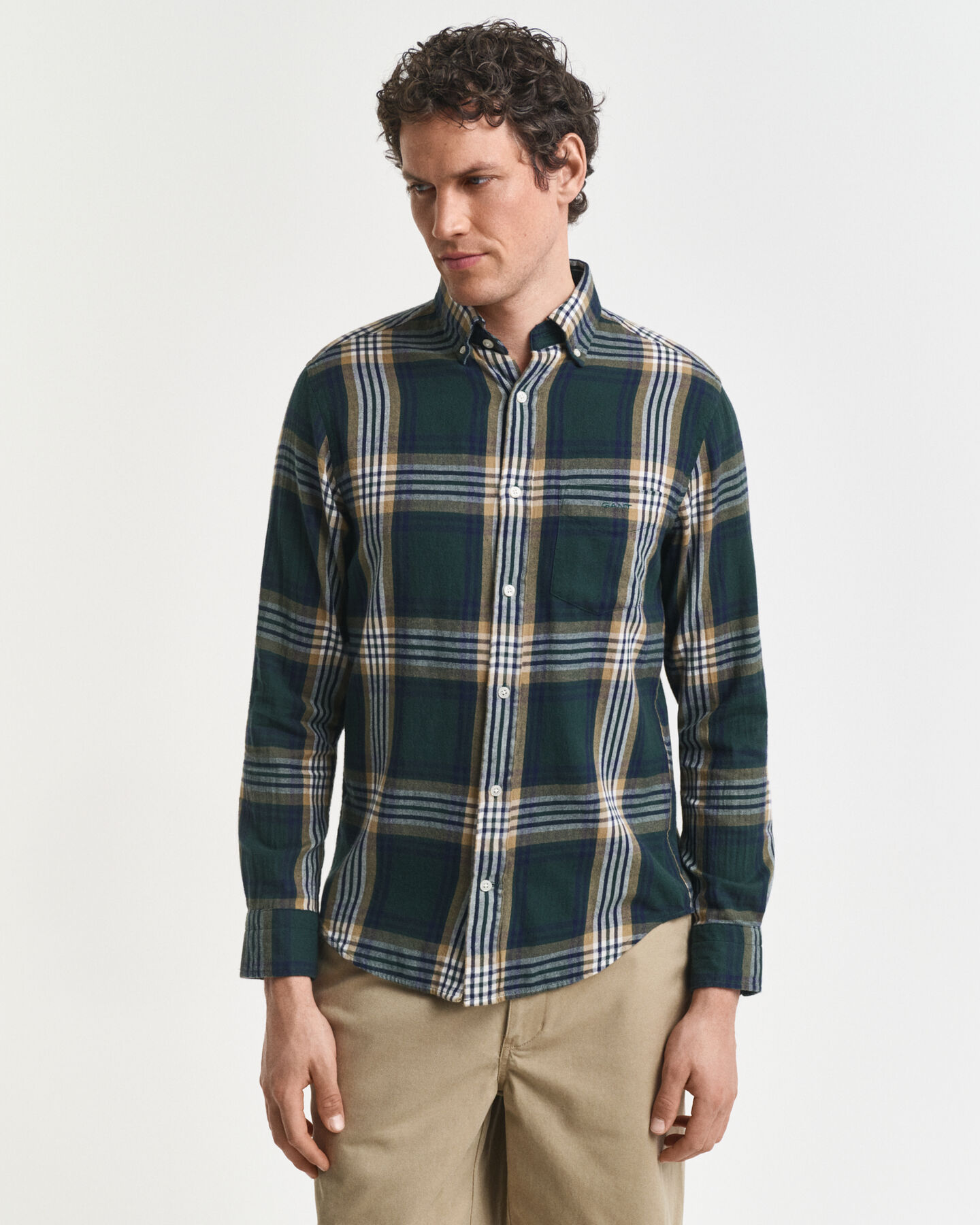 Regular fit Windblown flannelskjorte med tern
