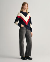 Crewneck sweater med farveblok