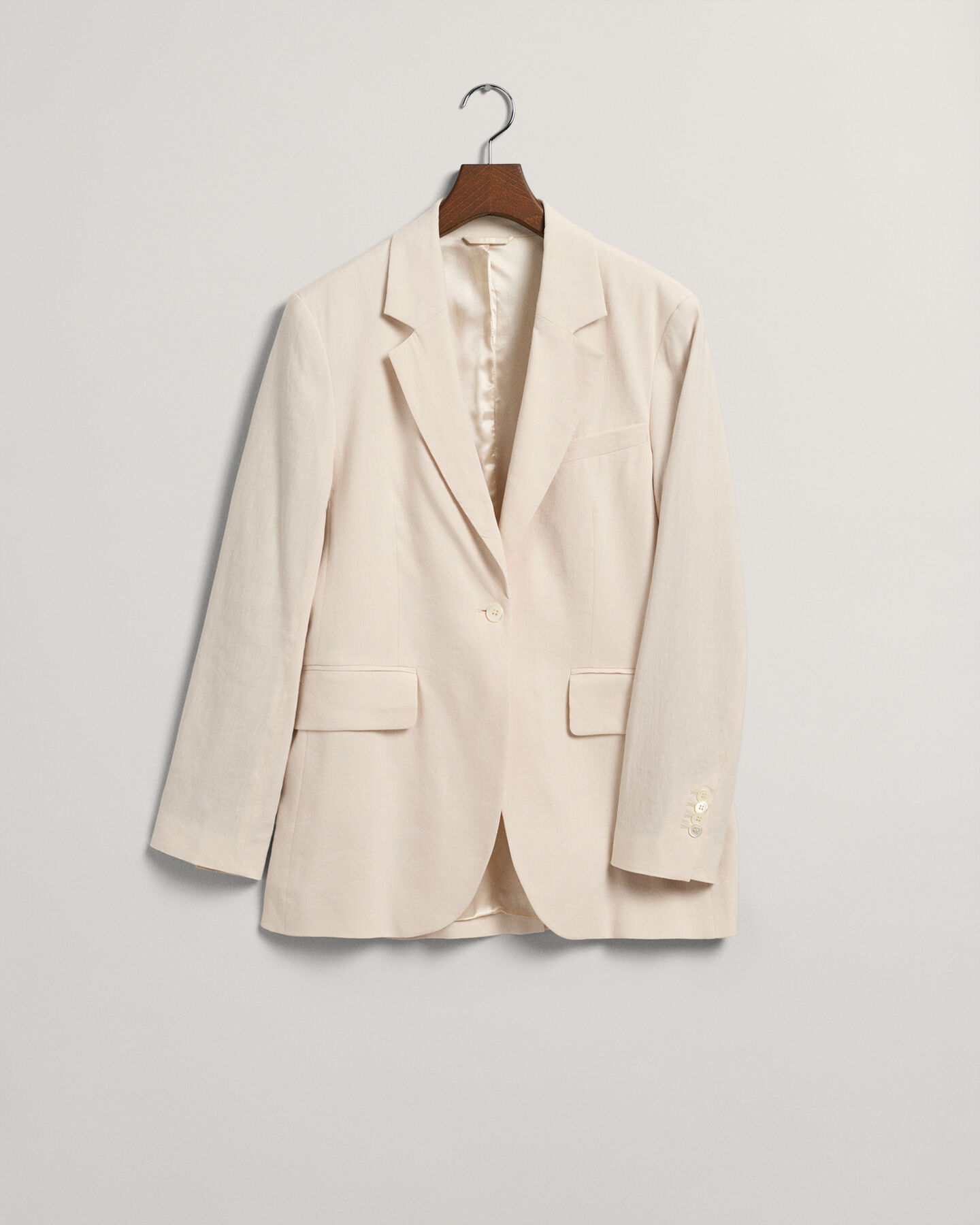 Regular fit hørblazer med stræk