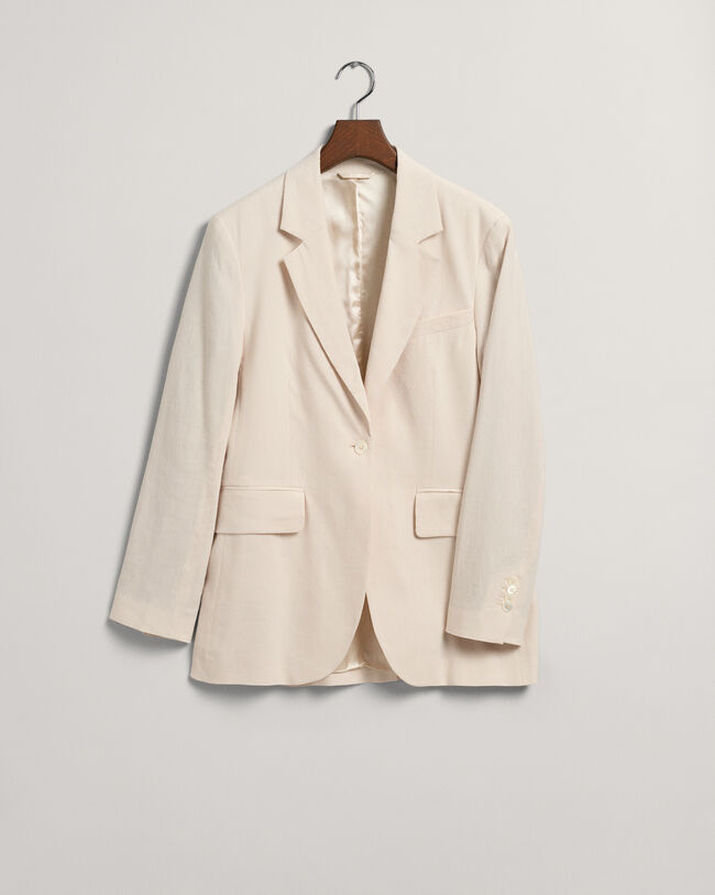 Regular fit hørblazer med stræk