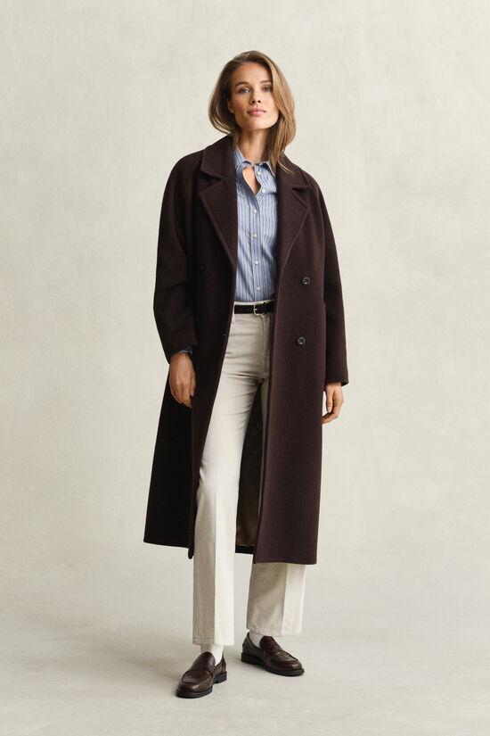 Regular fit poplin skjorte med striber