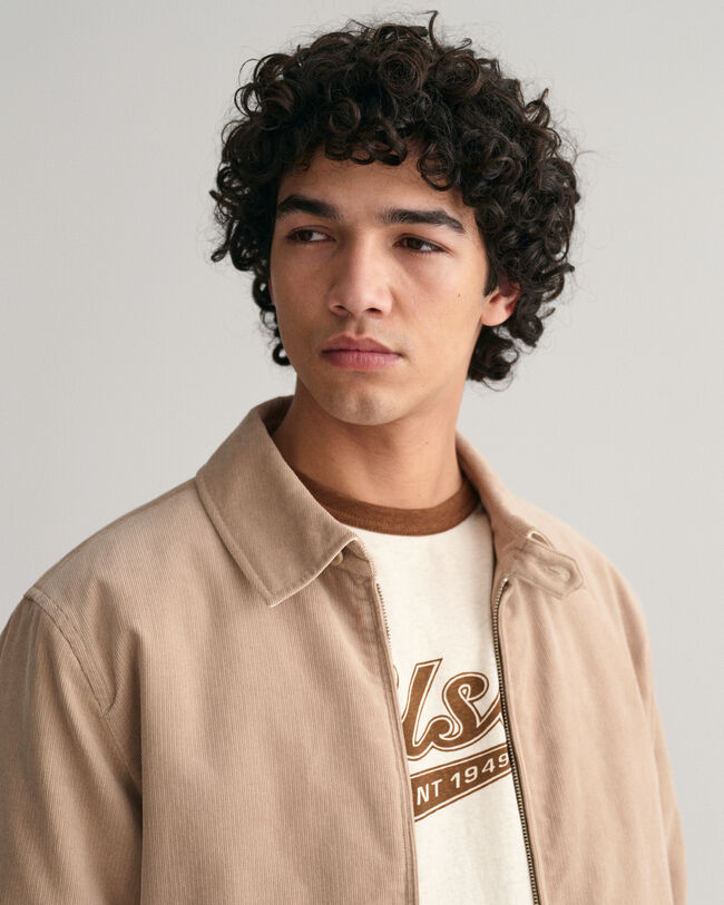 Windcheater jakke af jernbanefl&oslash;jl