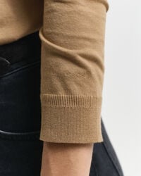 Sømløs langærmet poloskjorte med knapper