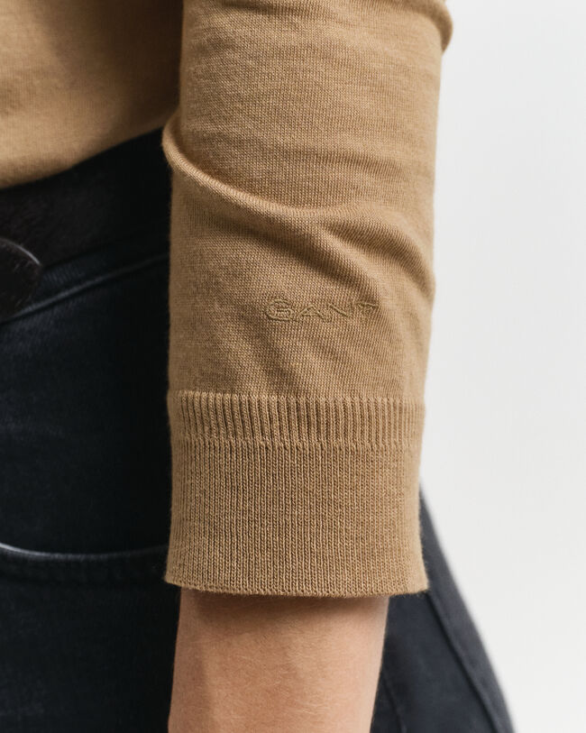 Sømløs langærmet poloskjorte med knapper