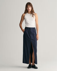 Plisseret Maxi nederdel med nålestriber