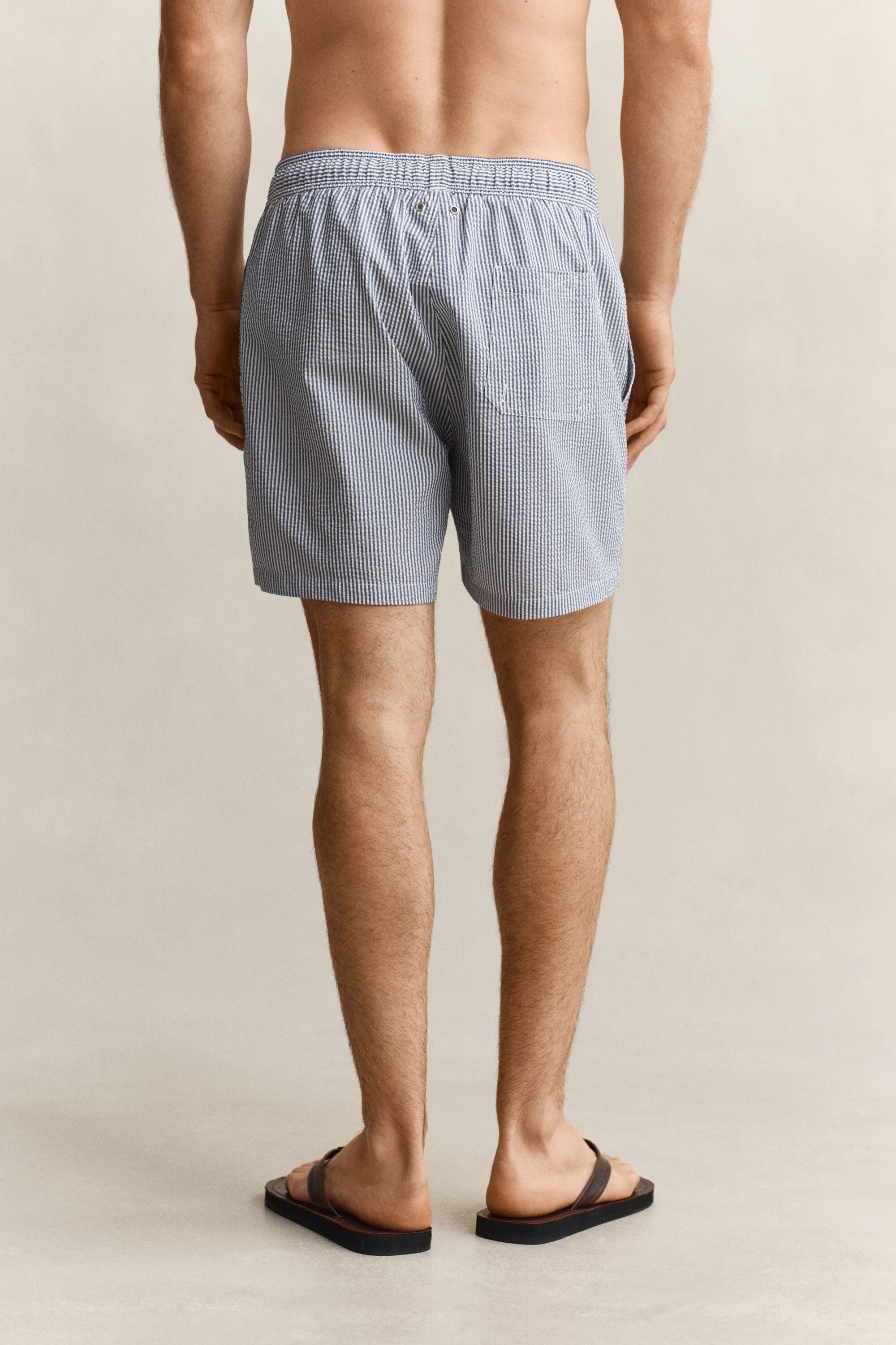 Stribede seersucker badeshorts