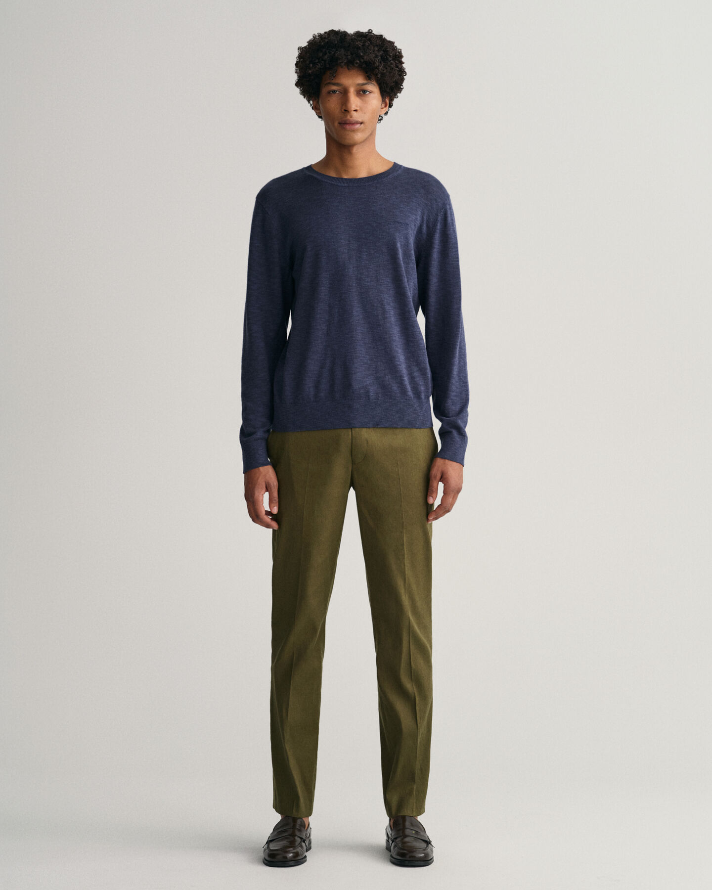 Jakkes&aelig;t-bukser af h&oslash;r og bomuld