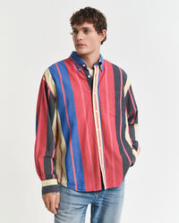 Oversized fit stribet seersucker skjorte