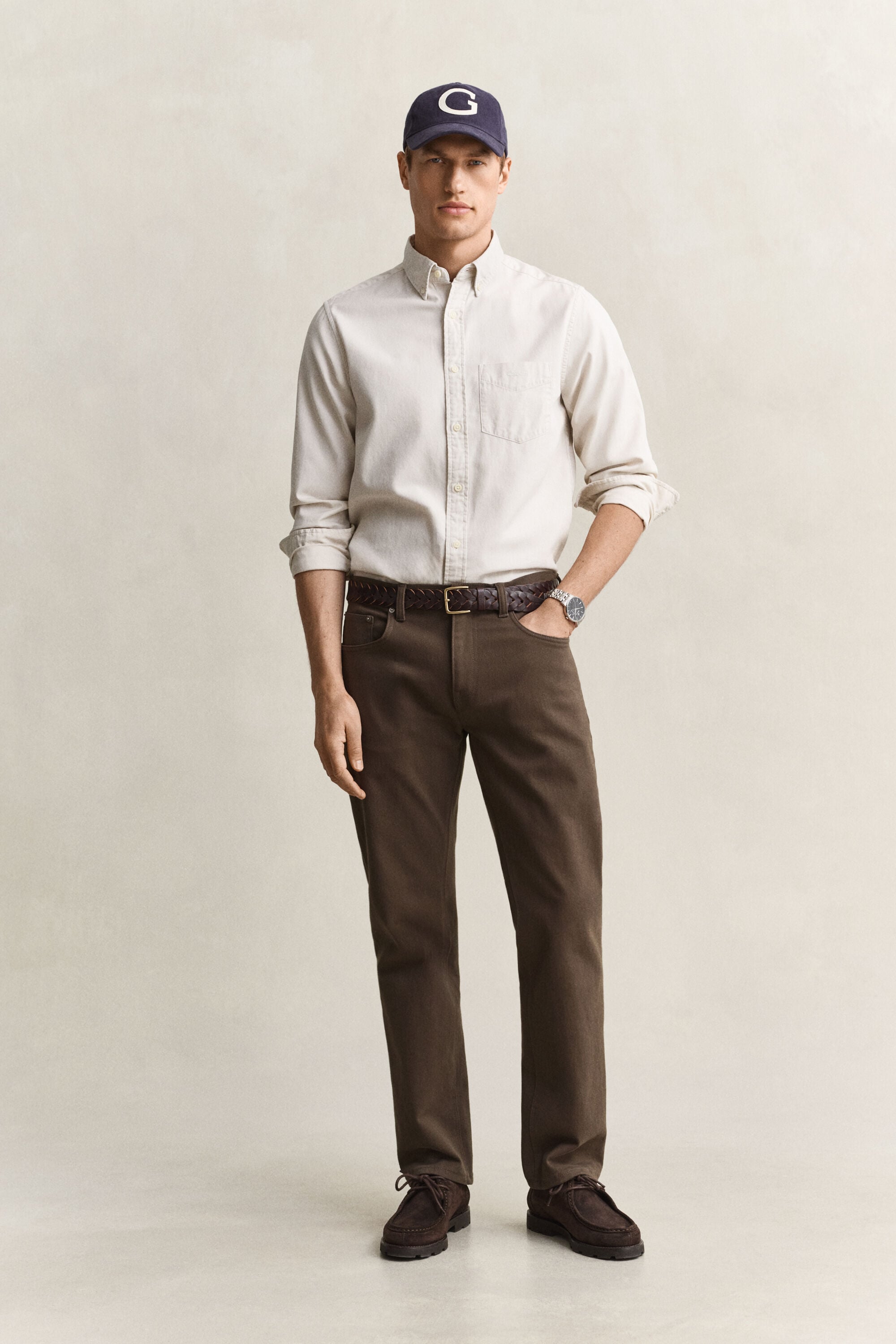 Regular fit jeans i twill