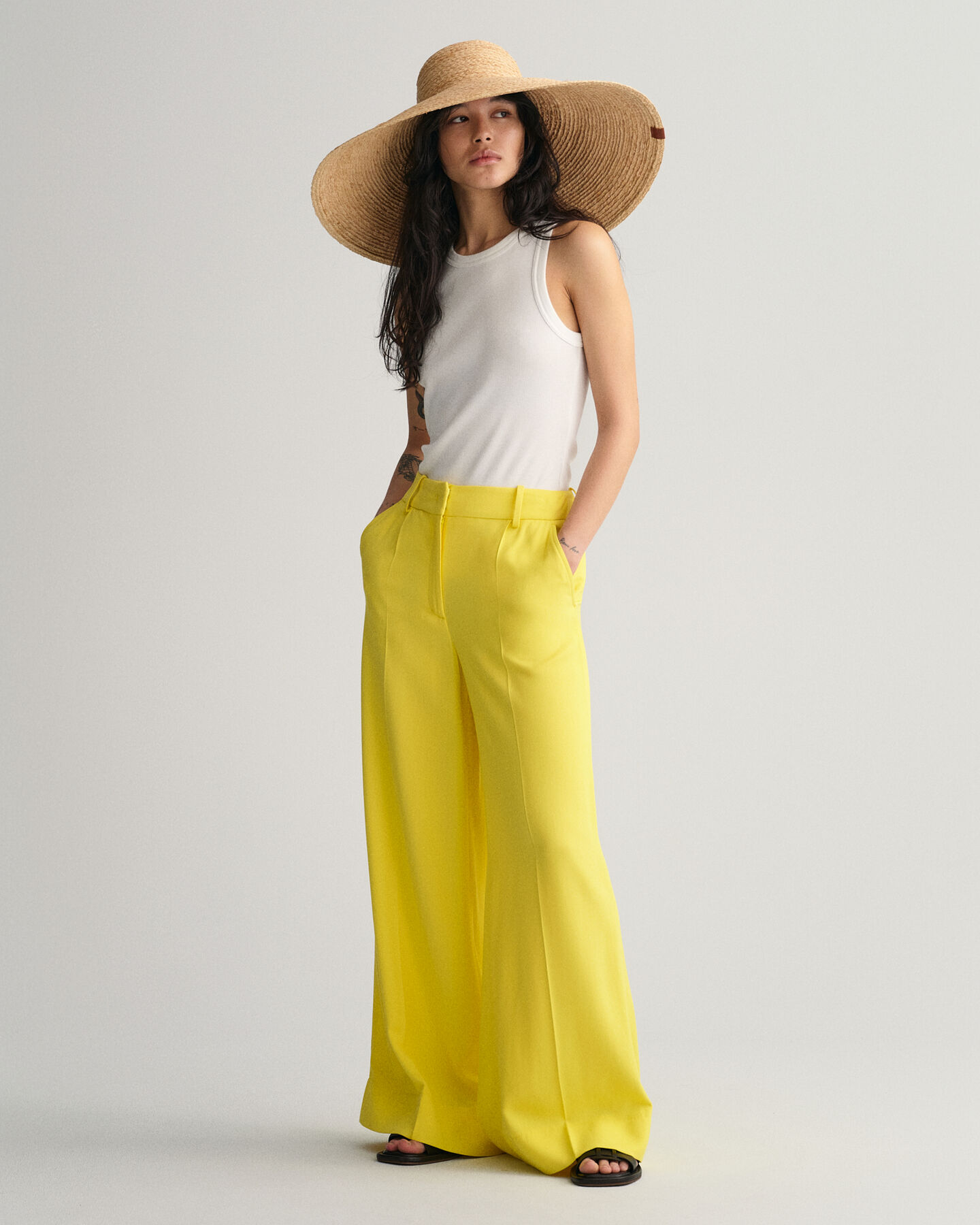 Fluid bukser med brede ben