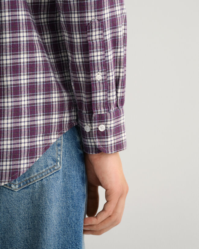 Regular fit ternet flannelskjorte