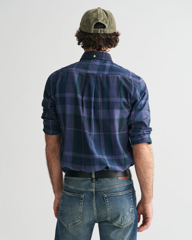 Regular Fit Garment-Dyed Checked Shirt