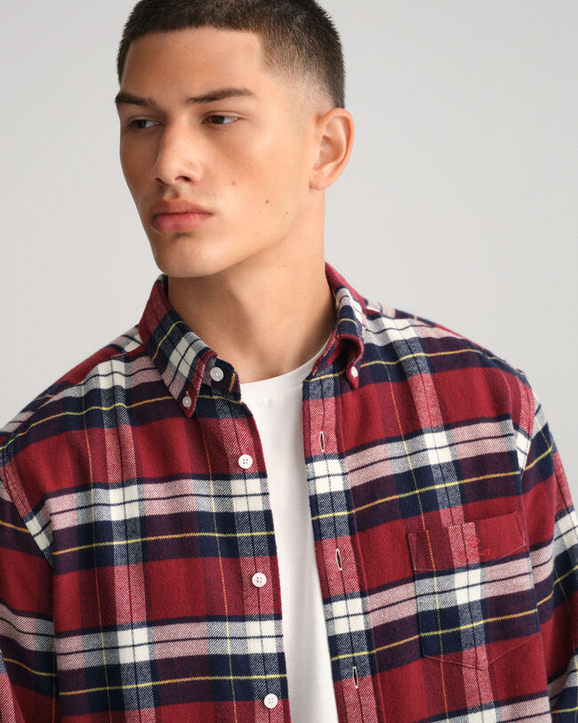 Regular fit ternet flannelskjorte