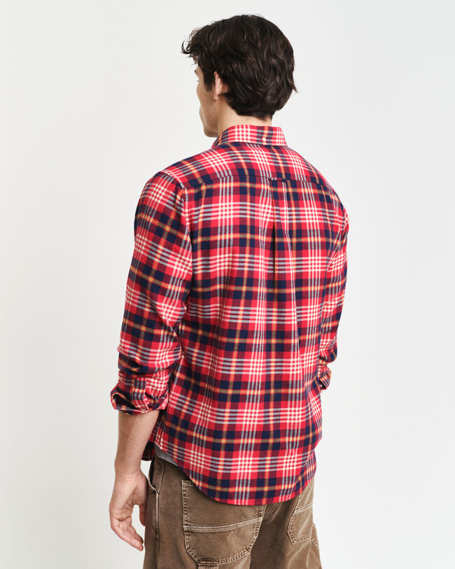 Regular fit skotskternet flannelskjorte