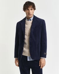 Regular fit blazer i jernbanefløjl