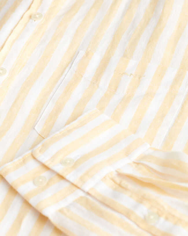 Relaxed fit stribet skjorte af hør