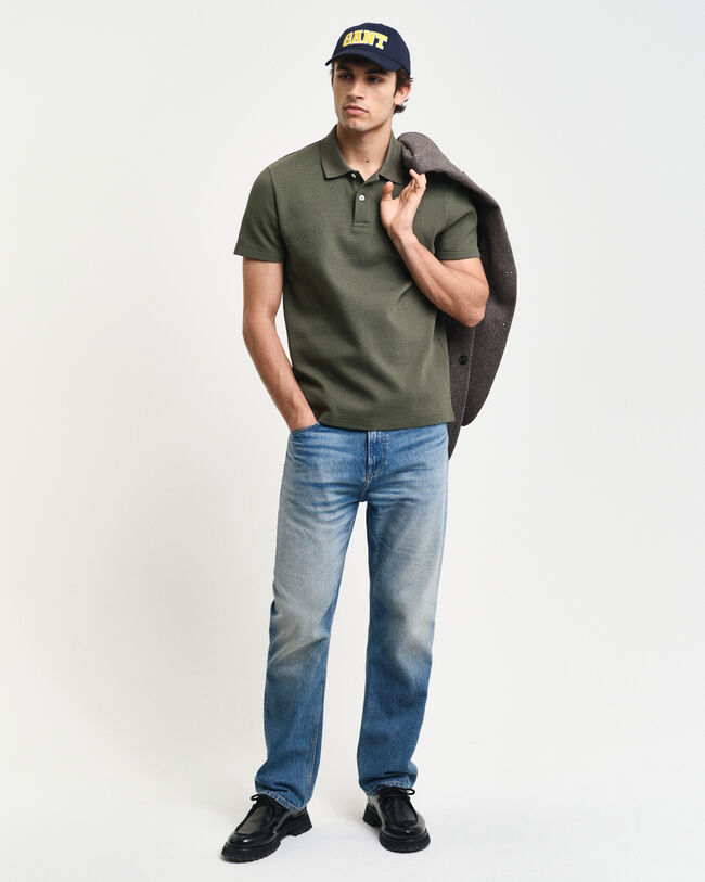 Poloskjorte med vaffeltekstur