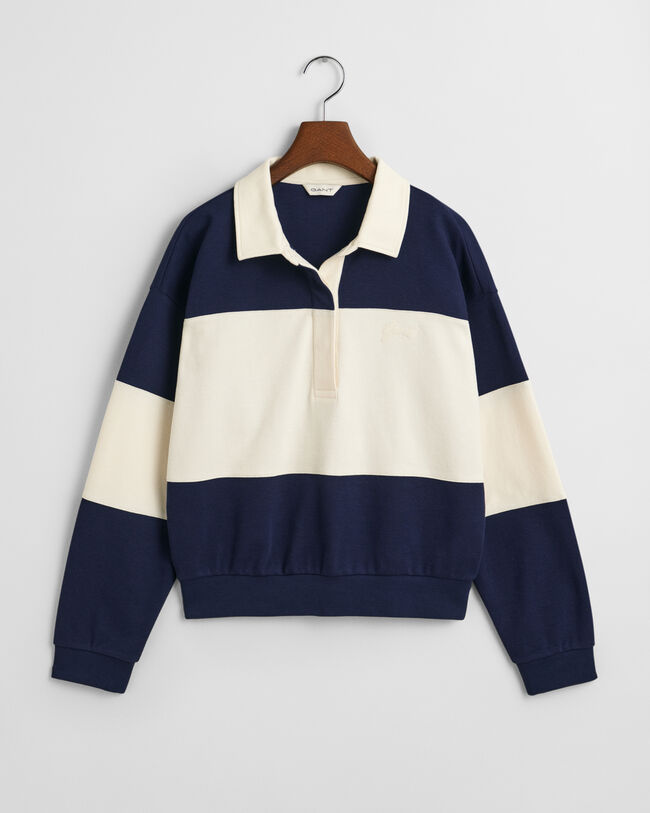 Piqué Rugger med struktur og farveblokke