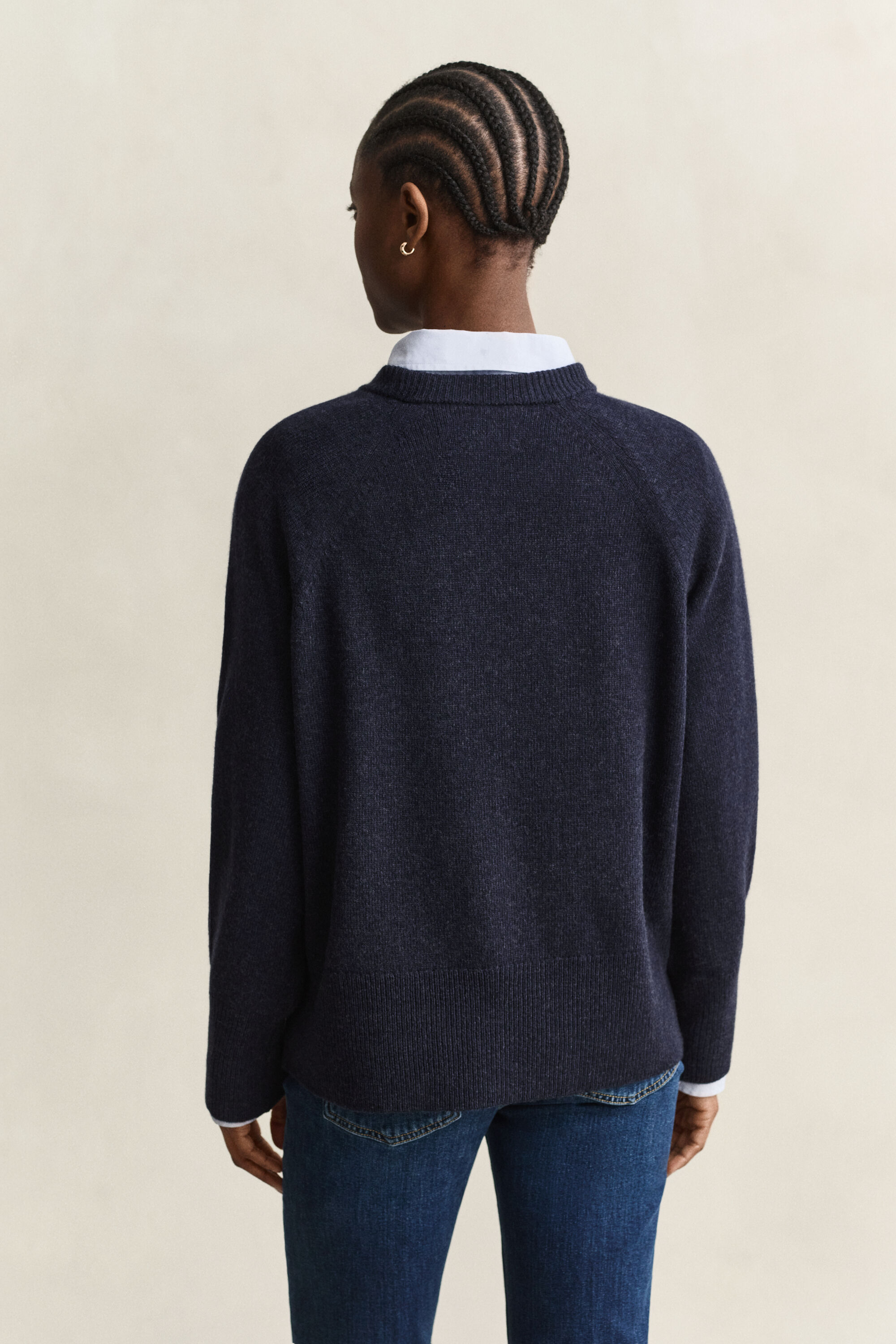 Crewneck sweater af uld og kashmir