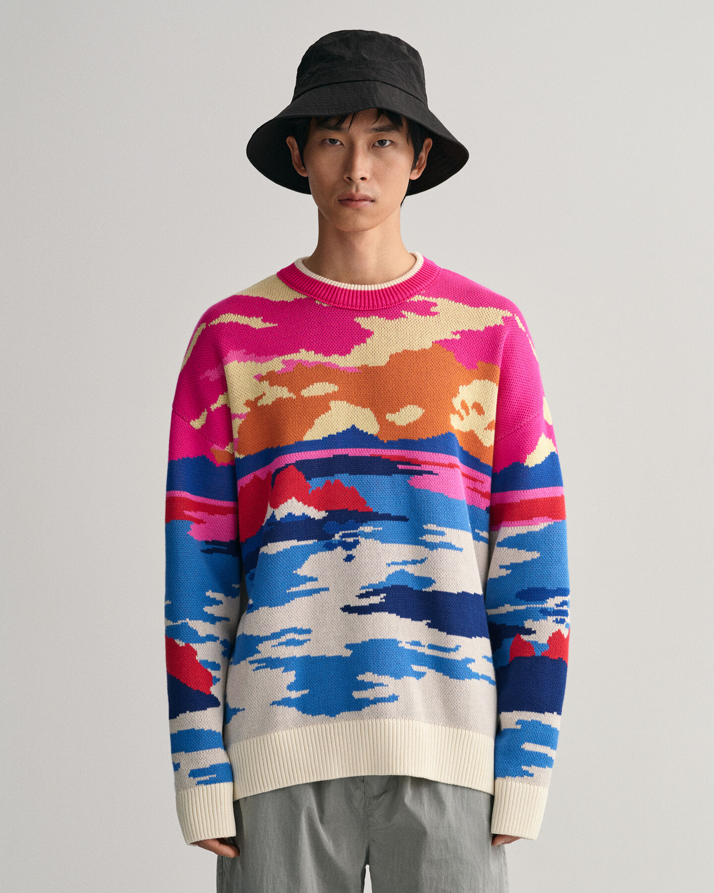 Crewneck sweater med Landscape-tryk