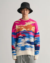 Crewneck sweater med Landscape-tryk