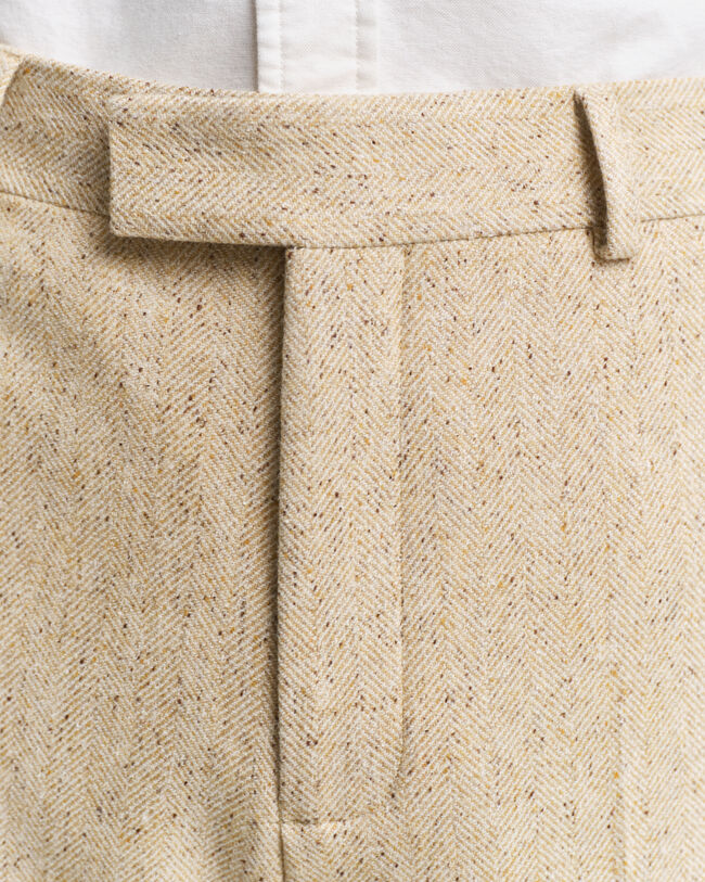 Relaxed fit jakkesæt-bukser med nister og sildebensmønster