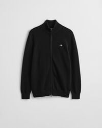 Afslappet cardigan i bomuld med lynlås