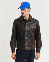 Trucker-jakke i læder