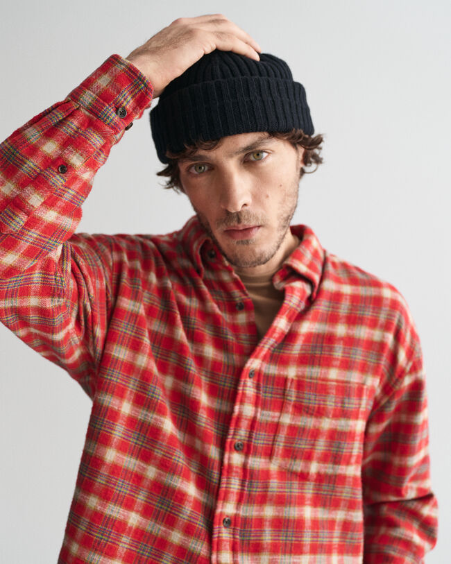 Relaxed fit ternet flannelskjorte