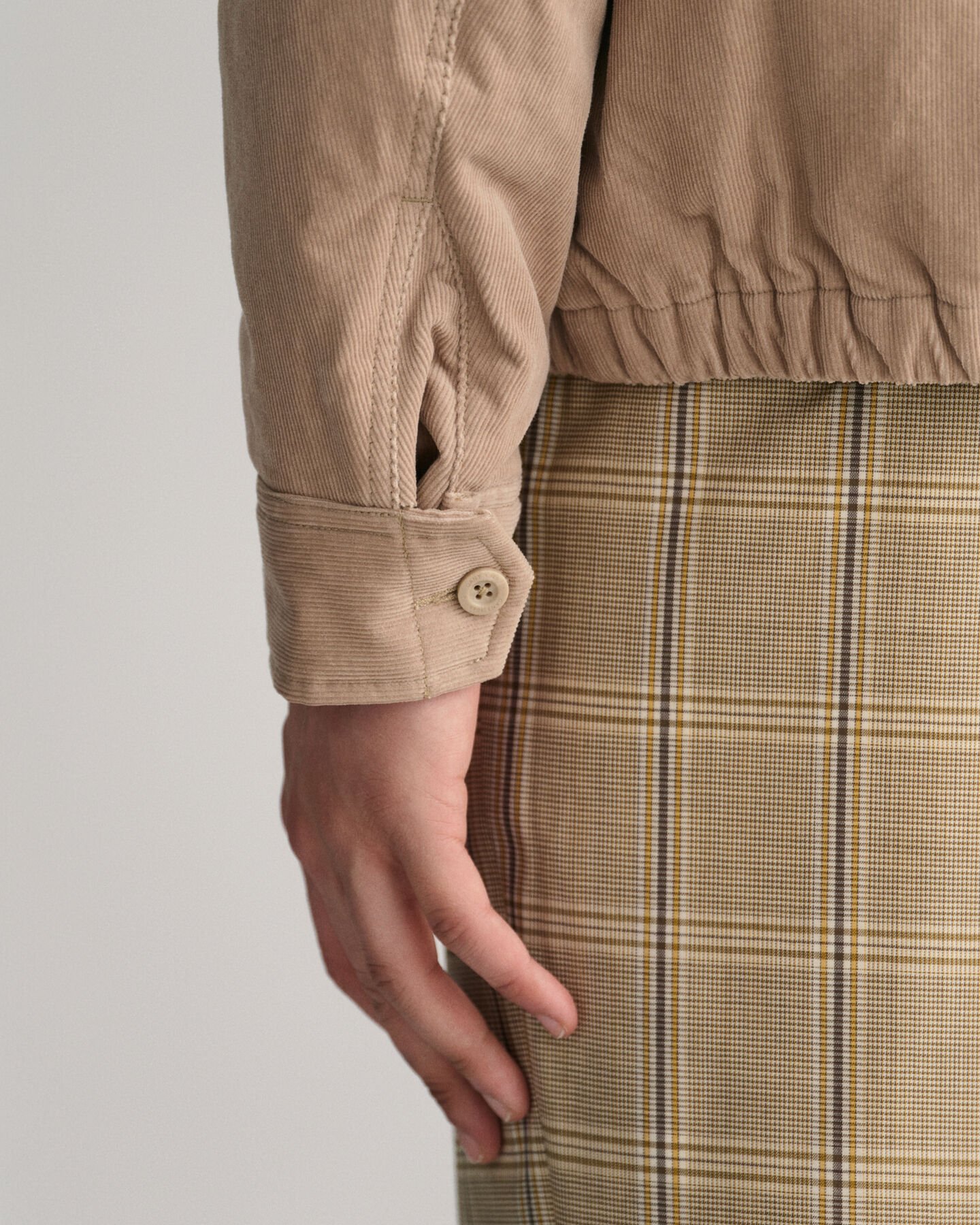 Windcheater jakke af jernbanefl&oslash;jl