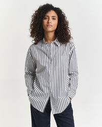 Relaxed fit klassisk stribet poplin-skjorte