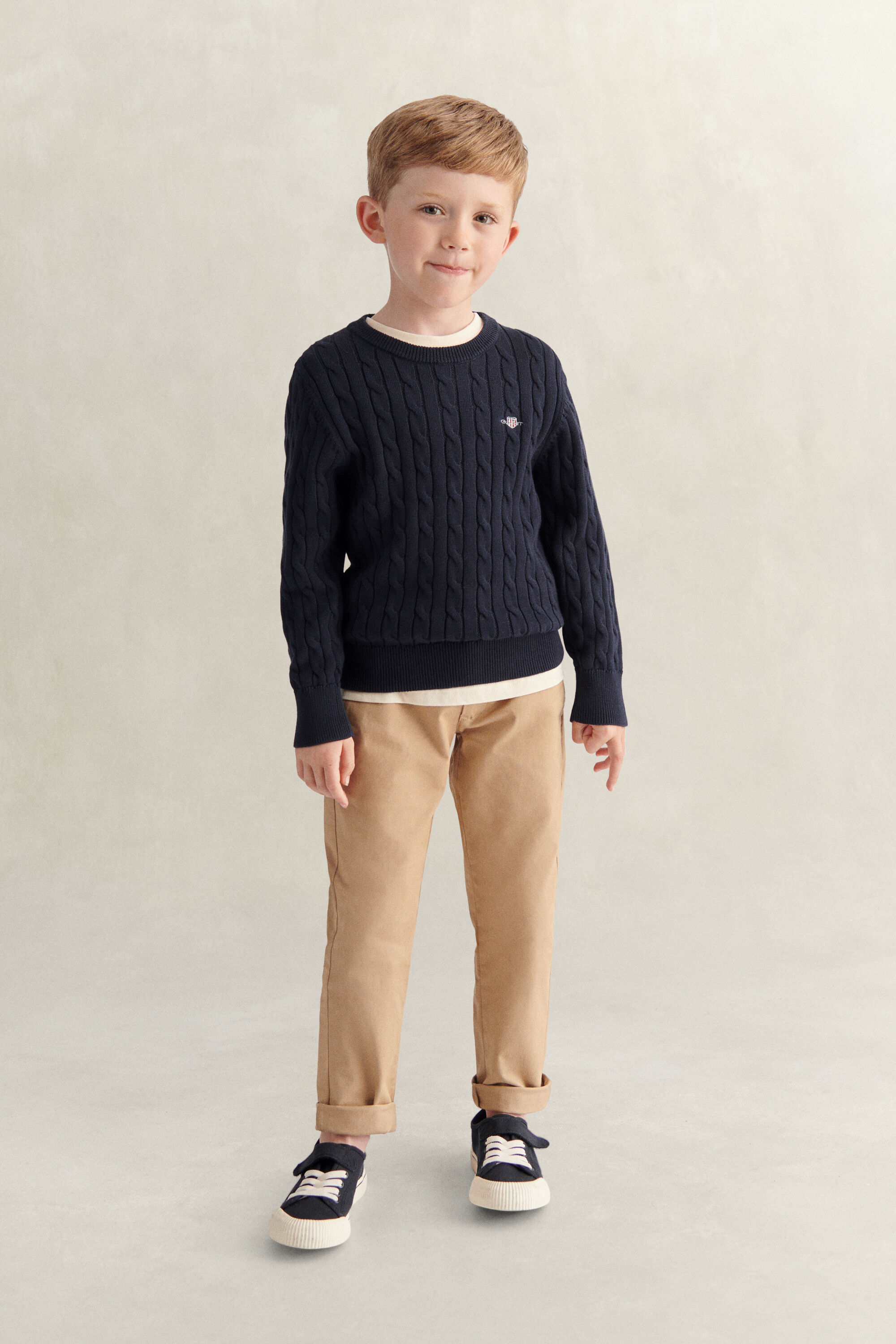 Boys Shield kabelstrikket sweater