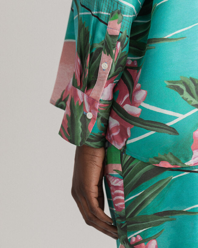 Silkeskjorte med Scenery-tryk