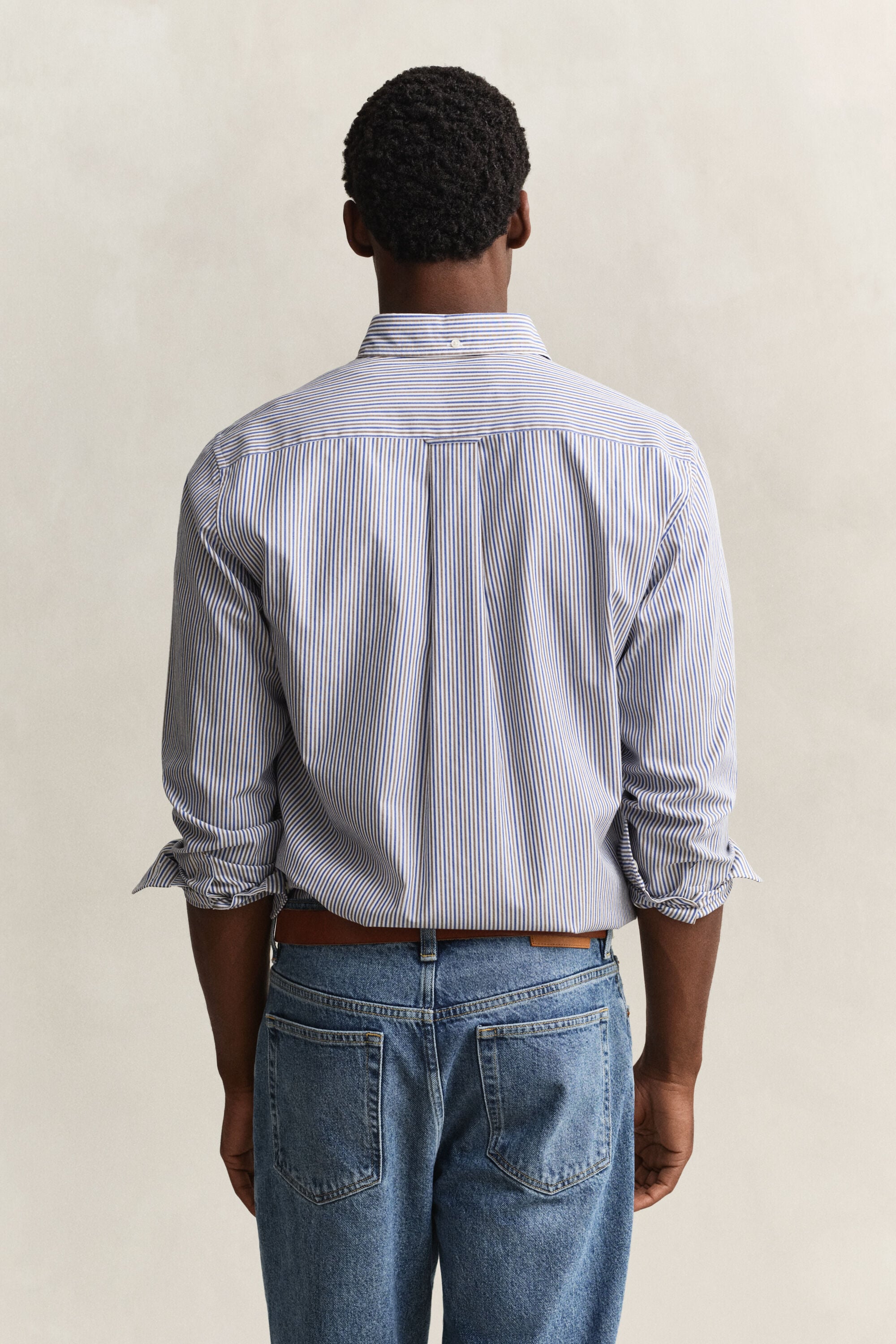 Stribet poplin-skjorte